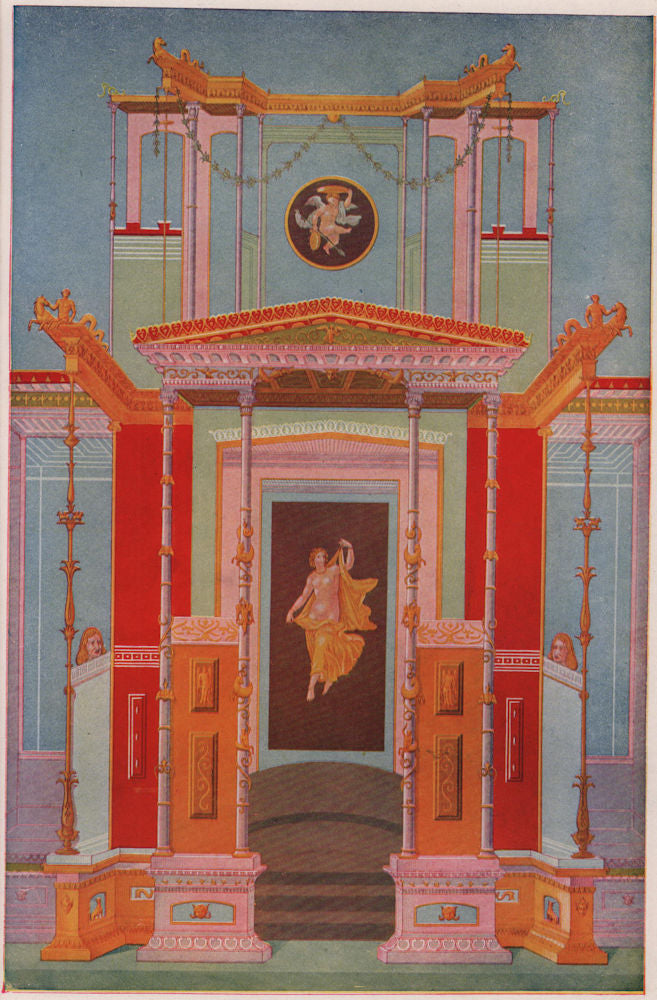 Pompeii: Graeco-Roman Mural Decoration. Italy 1903 old antique print picture